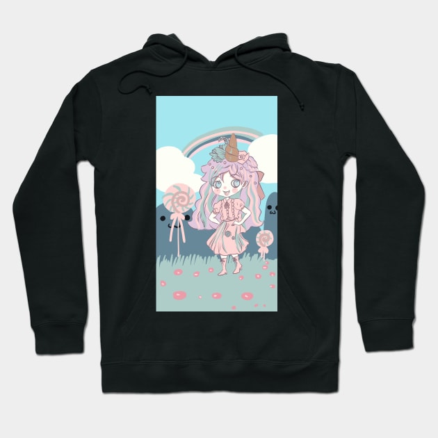 Cute kawaii unicorn anime manga chibi girl Hoodie by meisanmui